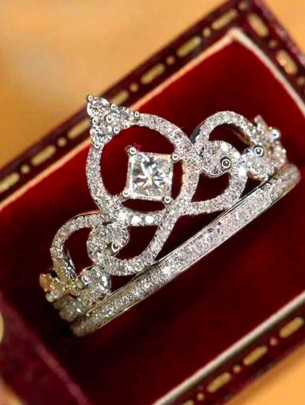 $8 Each Or Bundle 5/$20 Diamond Accent Silver Tiara Ring